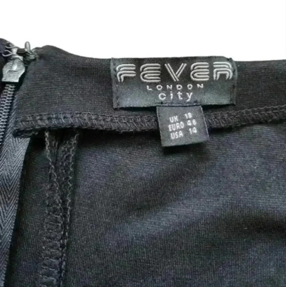 Fever London City Knightly Skirt Black Pencil Center Seam Women's plus size 14 - Picture 6 of 9